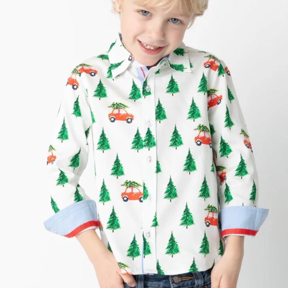 Tuk-Tuk Designs "Bringing Home the Tree" Shirt Sz 11-12 w MEASUREMENTS Xmas - Picture 8 of 15